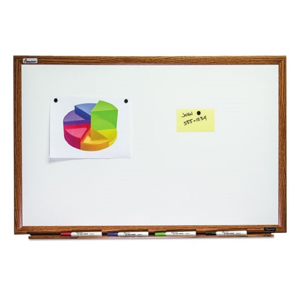 7110013347078 AbilityOne 3347078, Magnetic Porcelain Dry Erase White Board, 24"  x 18", Oak Finish Frame