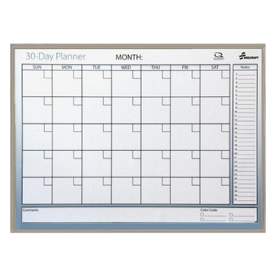 7110014447735 DRY ERASE 30-DAY CONTROL PLANNER BOARD, ALUMINUM FRAME