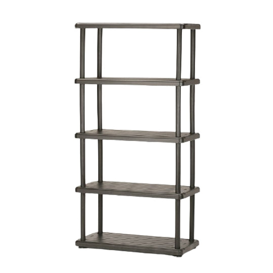 7125016672788 AbilityOne, Open Storage Shelving Units, Durable Blow-Molded Plastic, 5 Shelves, 16" Shelf Clearance, Black Ea