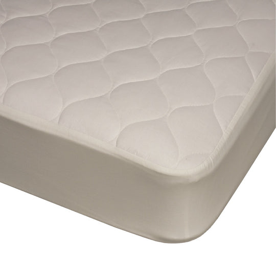 QUILTED FITTED MATTRESS PAD, WHITE 35" x 78" - BX