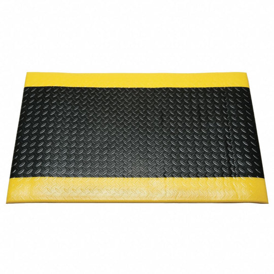 NSN5826229 ANTI-FATIGUE MAT, INDUSTRIAL DUTY, BLACK W/2 YELLOW BORDERS STRIPES