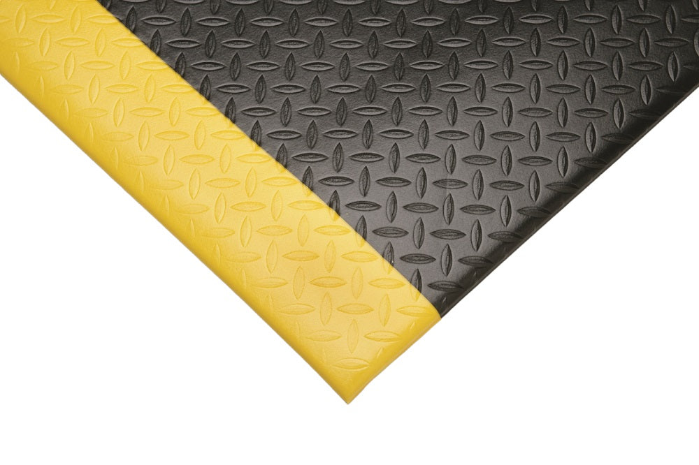 NSN5826229 ANTI-FATIGUE MAT, INDUSTRIAL DUTY, BLACK W/2 YELLOW BORDERS STRIPES