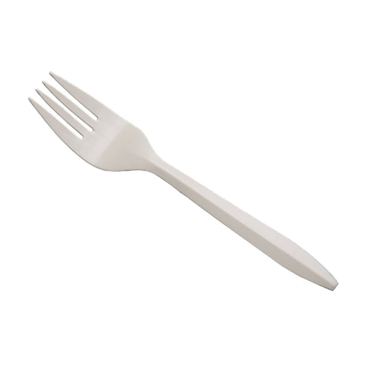 CUTLERY, FORK, BIOBASED, INDIVIDUALLY WRAPPED, TAN BX