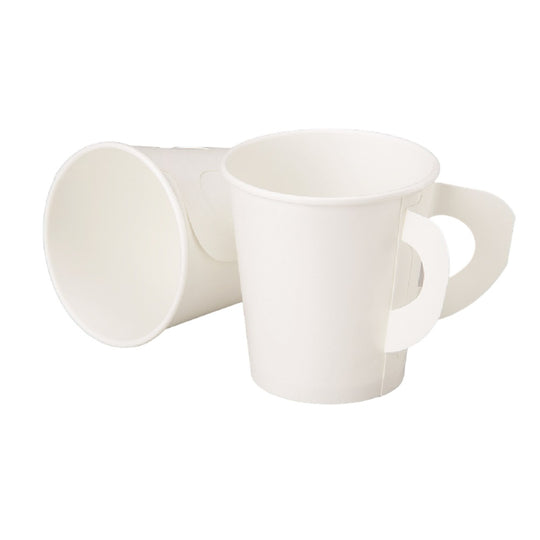 DISPOSABLE HOT LIQUIDS PAPER CUP W/HANDLES, 6 OUNCE   BX