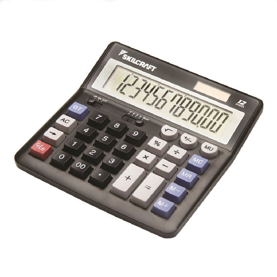 12-DIGIT CALCULATOR, DUAL-POWERED BX