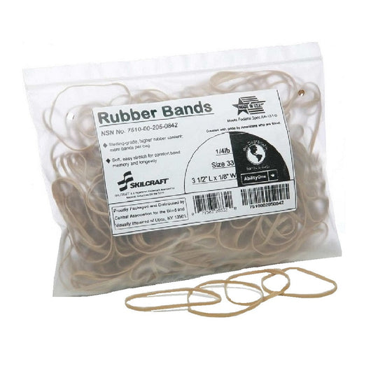 7510002050842 AbilityOne NSN2050842 Sterling Grade Rubber Band, Size 33, 1/4 lb Bag Bx