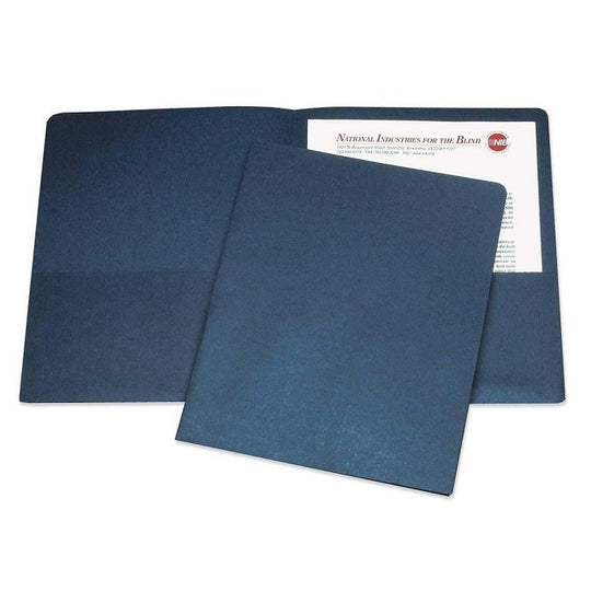 7510005842489 AbilityOne NSN5842489 Double Pocket Portfolio, Letter Size, Dark Blue Bx