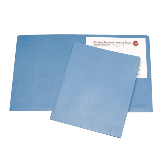 7510005842490 AbilityOne NSN5842490 Double Pocket Portfolio, Letter Size, Light Blue Bx