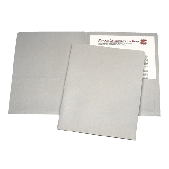 7510005842491 AbilityOne NSN5842491 Double Pocket Portfolio, Letter Size, Gray Bx