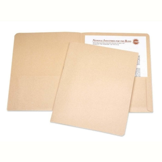 7510005842492 AbilityOne NSN5842492 Double Pocket Portfolio, Letter Size, Tan Bx