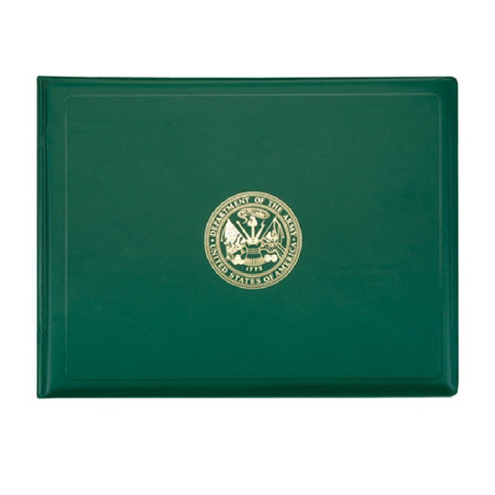 7510007557077 AWARD CERTIFICATE BINDER, GREEN W/ARMY GOLD SEAL EA