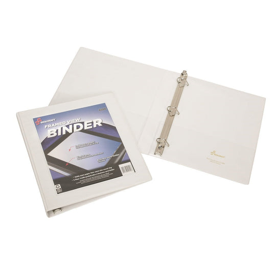 7510014621387 FRAMED SLANT-D RING VIEW BINDER, 1/2" CAPACITY, WHITE BX