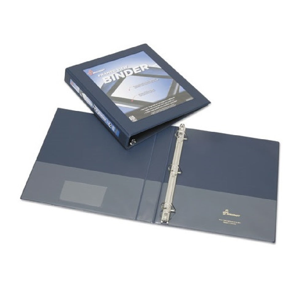 7510014621388 AbilityOne NSN4621388 Framed Slant-D Ring View Binder - 1" Capacity - Navy Blue Bx