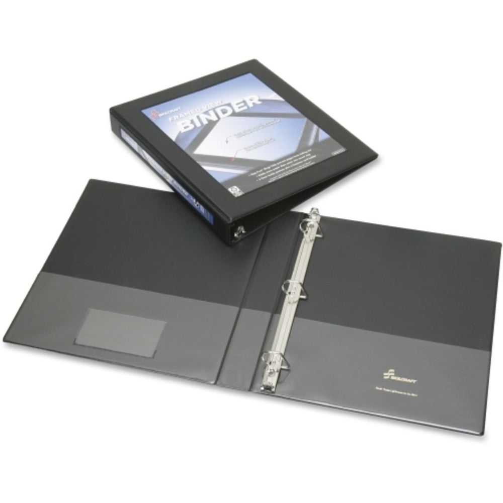 7510014621390 AbilityOne NSN4621390 Framed Slant-D Ring View Binder - 1" Capacity - Black