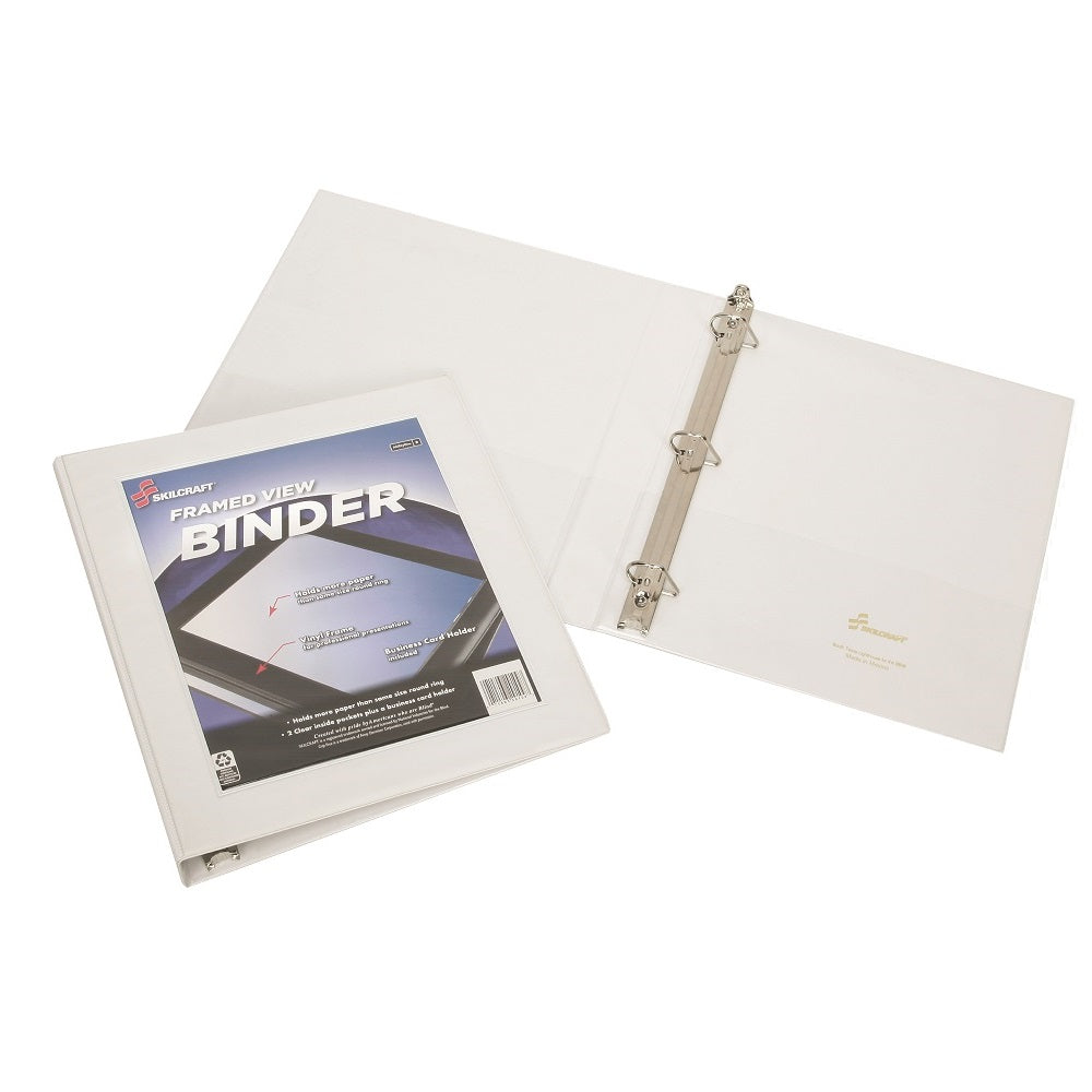 7510014621391 FRAMED SLANT-D RING VIEW BINDER, 1-1/2", WHITE BX