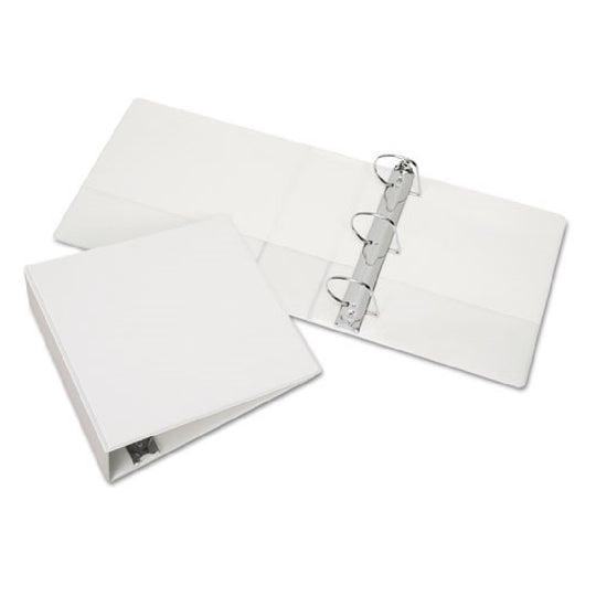 SLANT D-RING VIEW BINDER, 3 RINGS, 4" CAPACITY, WHITE CS