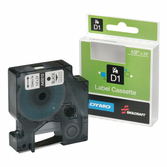 7510016576747 DYMO STANDARD LABEL CASSETTE, BLACK ON CLEAR BX