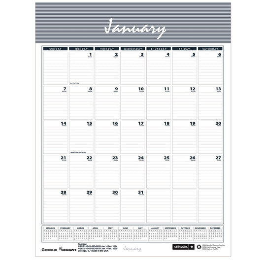 7510016935078 12-MONTH WALL CALENDAR, WIREBOUND, 2025 BX