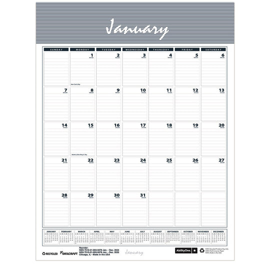 7510016935078 12-MONTH WALL CALENDAR, WIREBOUND, 2025 EA