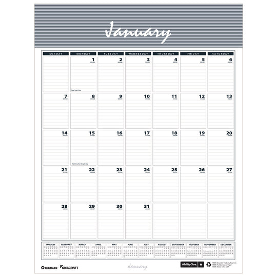 12 MONTH 2024 WALL CALENDAR (JAN to DEC) BX