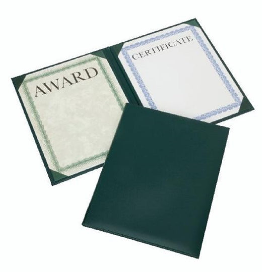 NSN7143043, AWARDS CERTIFICATE GREEN PADDED COVER NO SEAL PORTRAIT BINDER BX