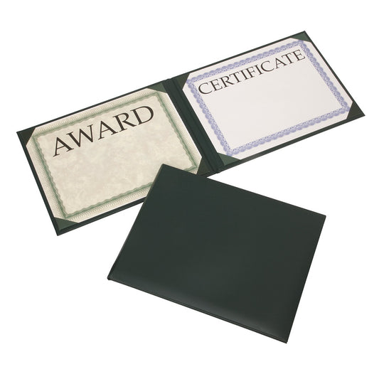 NSN7143045, AWARDS CERTIFICATE GREEN PADDED COVER NO SEAL PORTRAIT BINDER BX