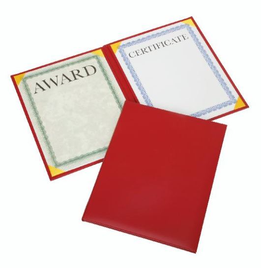 NSN7143329, AWARDS CERTIFICATE RED PADDED COVER "NO SEAL" PORTRAIT BINDER BX