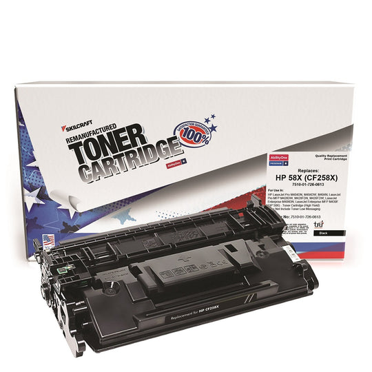 7510017260613 - AbilityOne - NSN7260613 - Remanufactured - Toner Cartridge - HP CF258X - Black