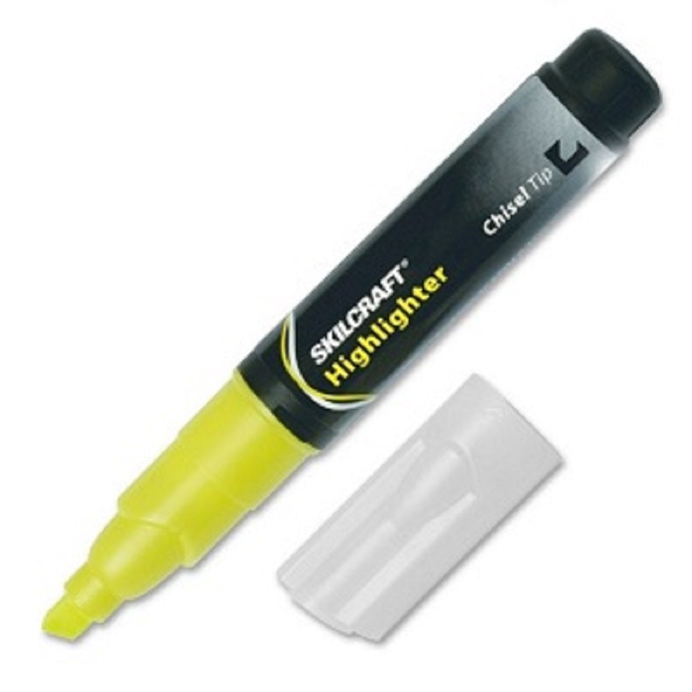 LARGE FLUORESCENT HIGHLIGHTER, CHISEL TIP, YELLOW BX