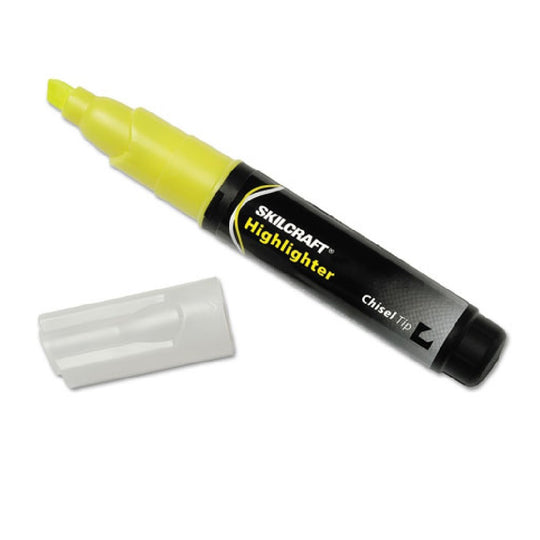 LARGE FLUORESCENT HIGHLIGHTER, CHISEL TIP, YELLOW BX