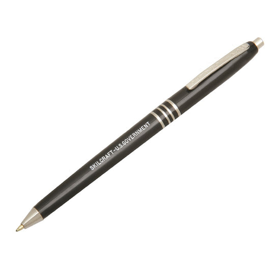 US GOVERNMENT RETRACTABLE BALLPOINT PEN, FINE POINT, BLACK INK PK