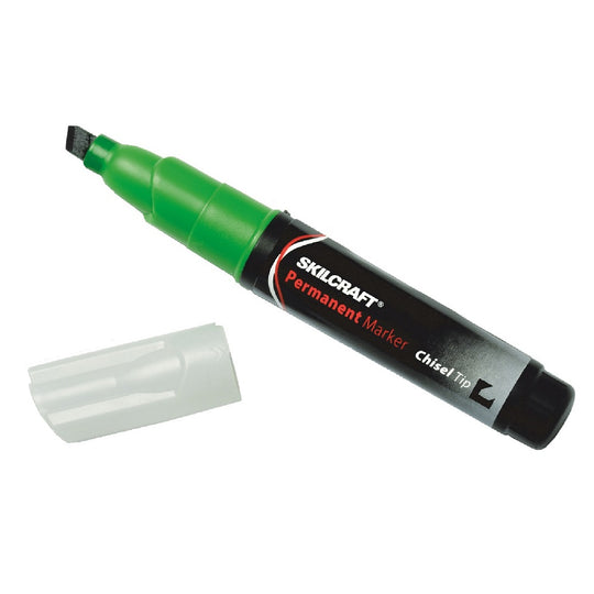 LARGE PERMANENT MARKER, CHISEL TIP, GREEN BX