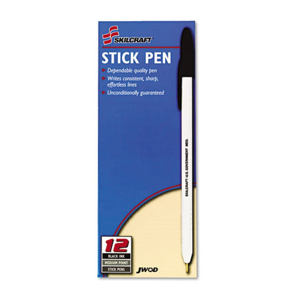 STICK PEN, MEDIUM POINT, BLACK INK BX