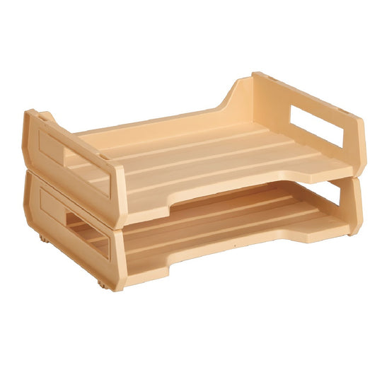 BEIGE PLASTIC DESK TRAY