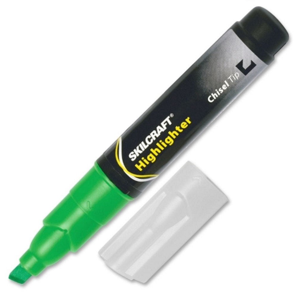 LARGE FLUORESCENT HIGHLIGHTER, CHISEL TIP, GREEN BX