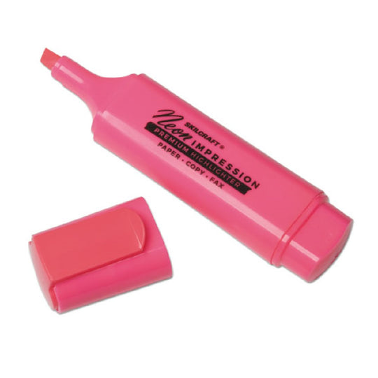 NSN3519146, FLAT FLUORESCENT HIGHLIGHTER, CHISEL TIP, PINK CS