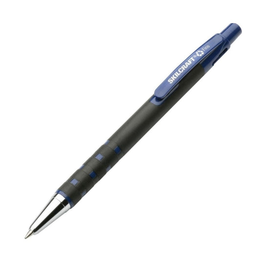 RUBBERIZED RETRACTABLE BALLPOINT PEN, BLUE INK BX