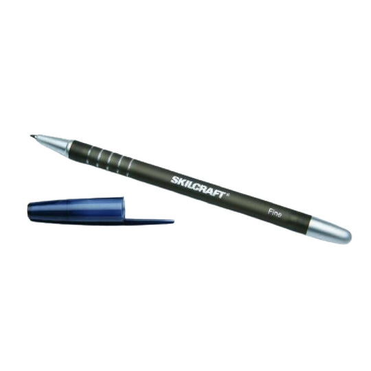 RUBBERIZED/ REFILLABLE BALLPOINT STICK PEN, BLACK PK