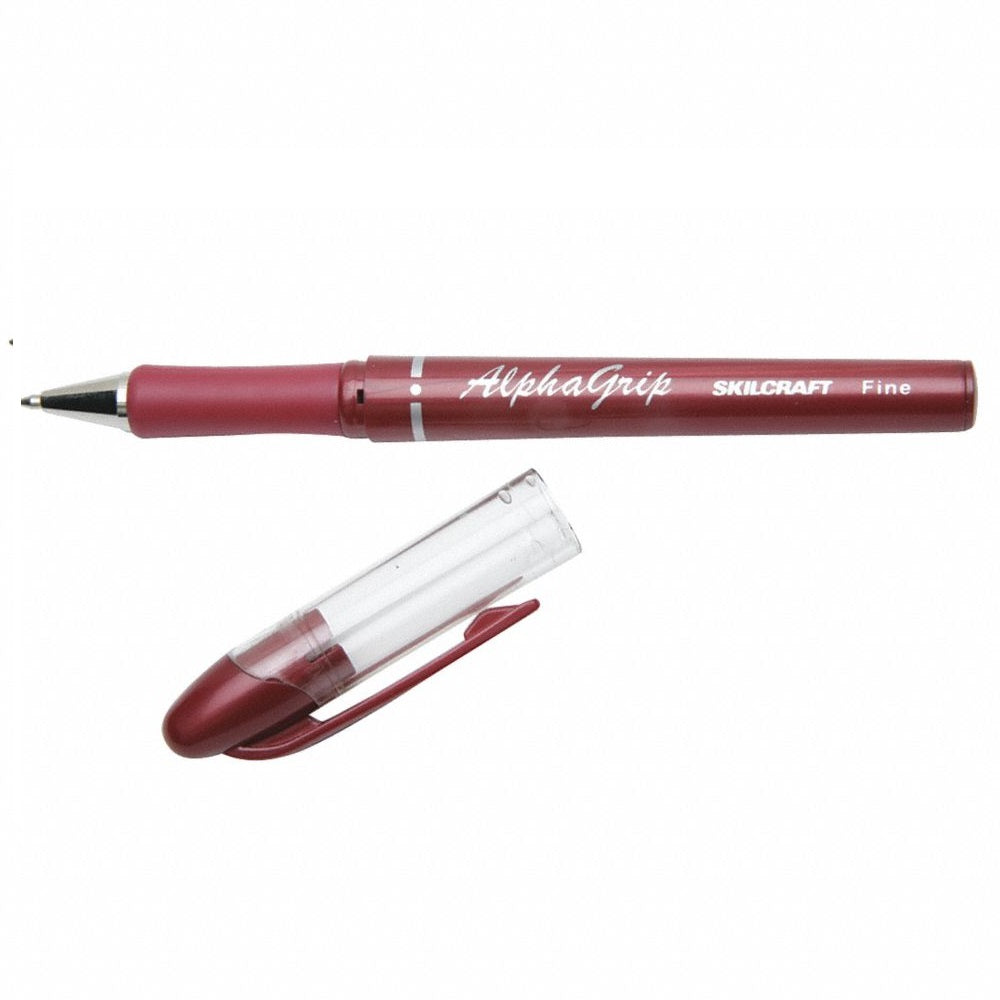 ALPHAGRIP BALLPOINT PEN, FINE PEN POINT TYPE, REFILLABLE, RED INK BX