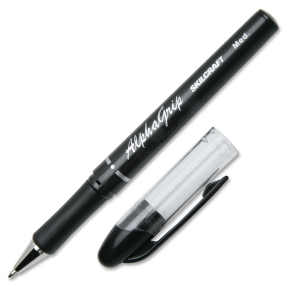 ALPHAGRIP BALLPOINT PEN, MEDIUM POINT, BLACK INK BX