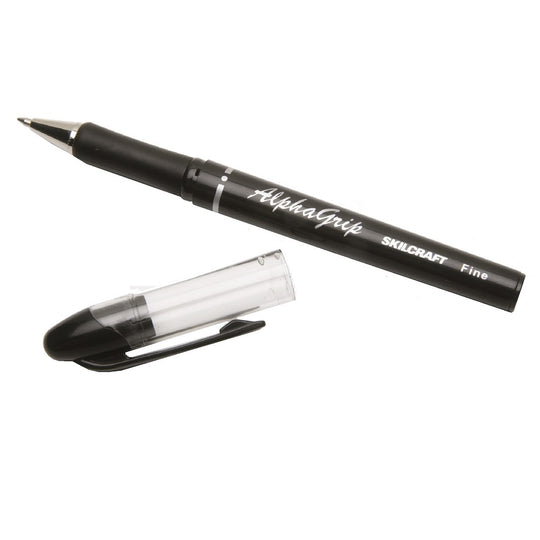 ALPHAGRIP BALLPOINT PEN, CUSHION GRIP, TRANSPARENT BLACK BARREL/BLACK INK DZ