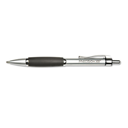 RETRACTABLE BALLPOINT PEN, MEDIUM, SILVER BARREL, BLACK INK PK