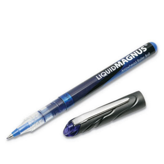 LIQUID MAGNUS STICK ROLLER BALL PEN, BLUE INK PK
