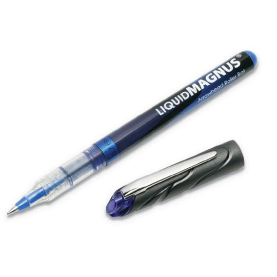 LIQUID MAGNUS ROLLER BALL STICK PEN, NEEDLE, BLUE INK BX