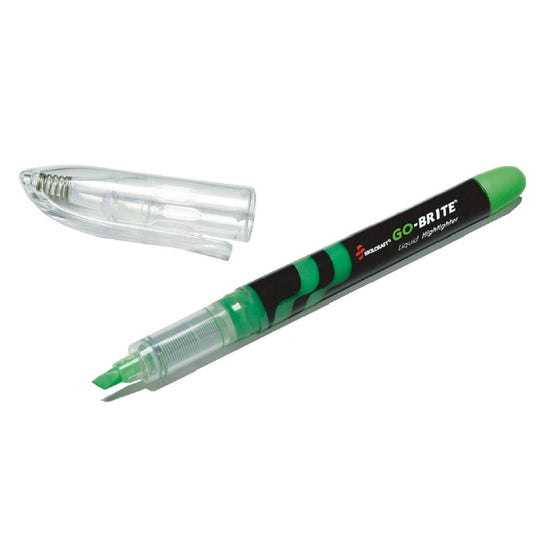 GO BRITE HIGHLIGHTER, LIQUID INK, GREEN FLUORESCENT BX