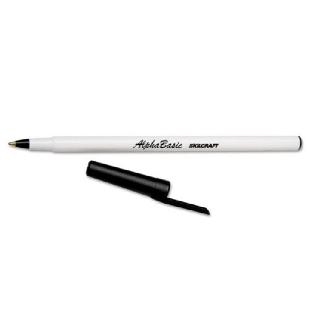 ALPHABASIC BALLPOINT PEN, MEDIUM, BLACK INK BX