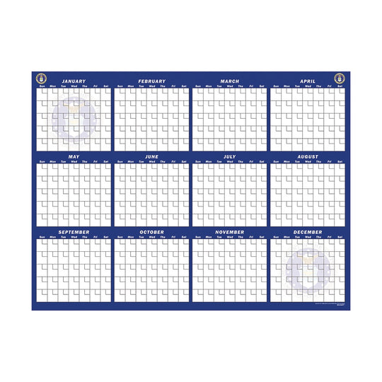 ERASABLE CUSTOM WALL CALENDAR, 12-MONTH PLANNER EA