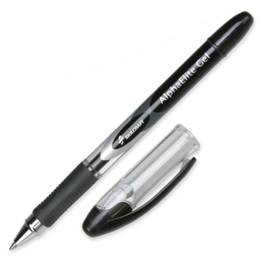 ALPHAELITE ROLLER BALL STICK GEL PEN, BLACK INK BX