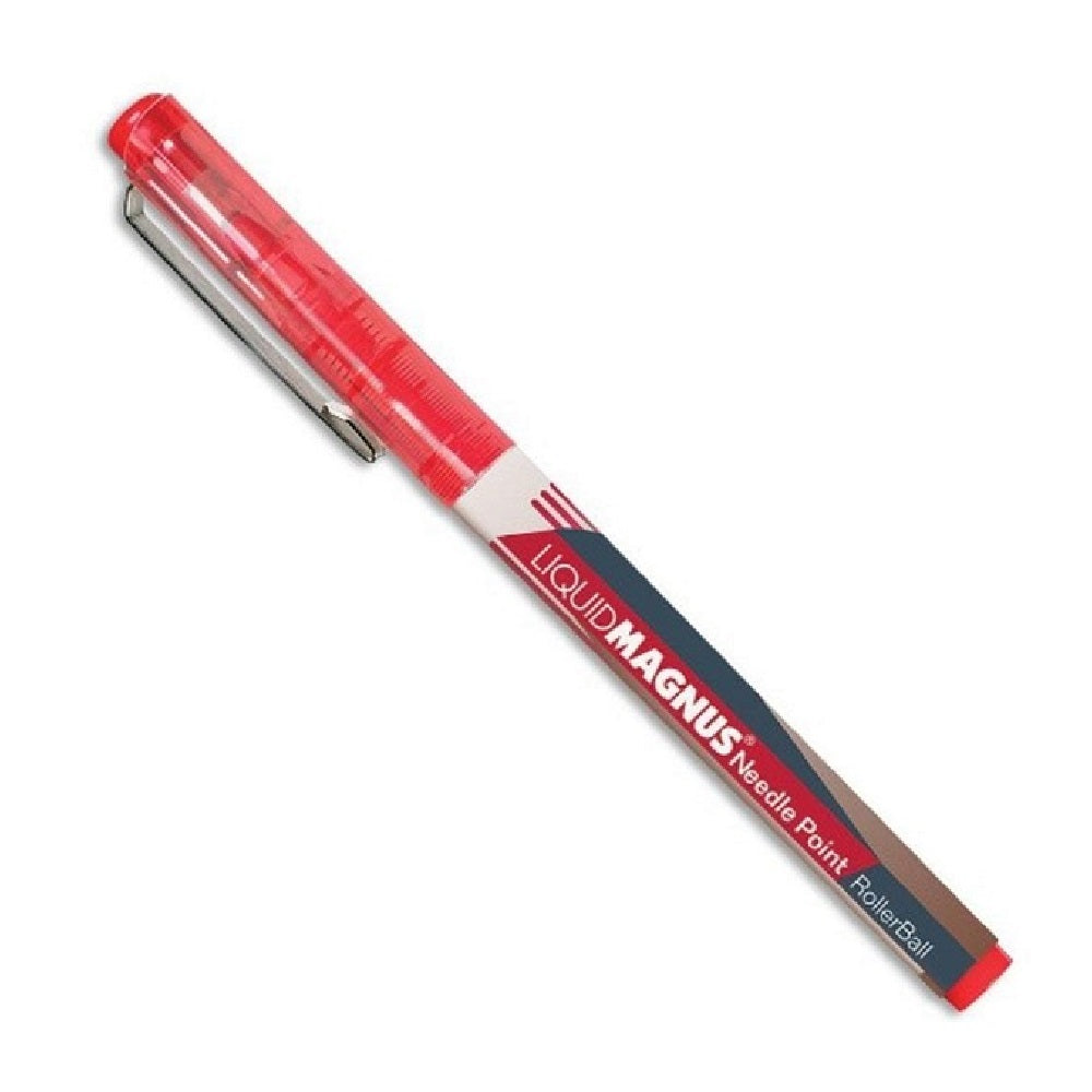 LIQUID MAGNUS FINE POINT ROLLERBALL PEN, RED INK BX