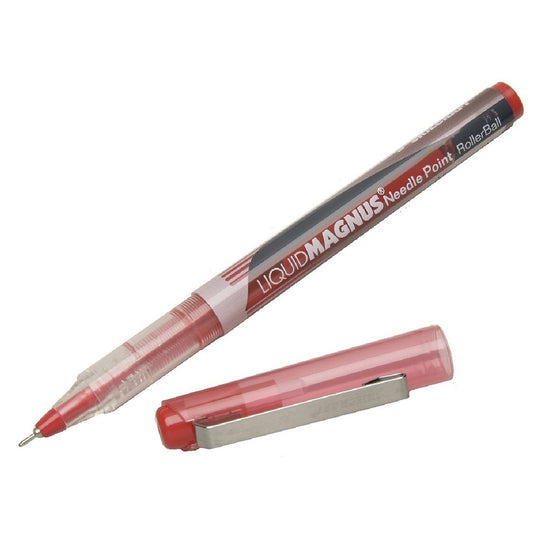 LIQUID MAGNUS FINE POINT ROLLERBALL PEN, RED INK PK